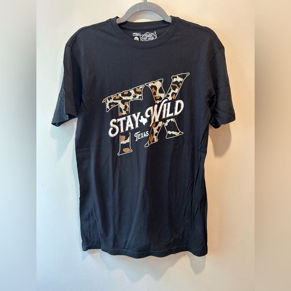 Stay Wild Texas Graphic Black T-Shirt